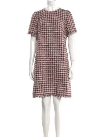 Pre-owned Kate Spade Plaid Print Knee-length Dress In Pink
