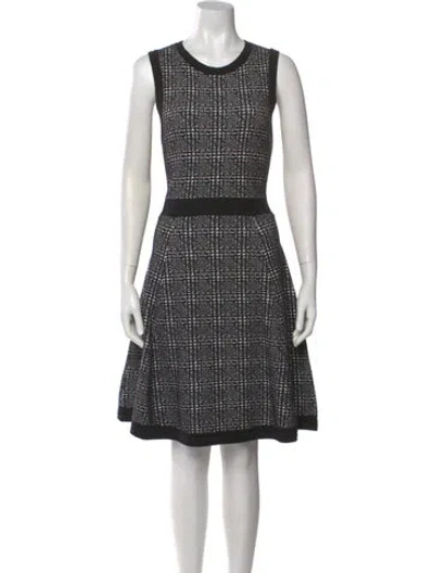 Pre-owned Kate Spade Plaid Print Knee-length Dress W/ Tags In Black