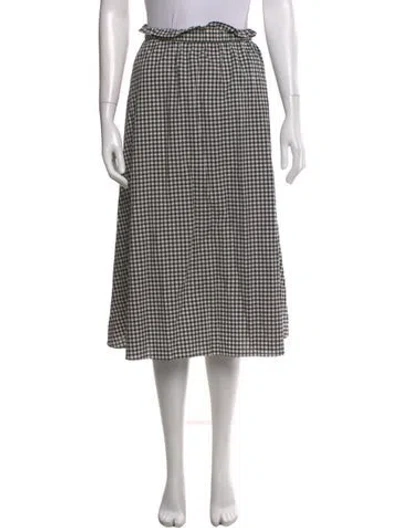 Pre-owned Kate Spade Plaid Print Midi Length Skirt In Multi