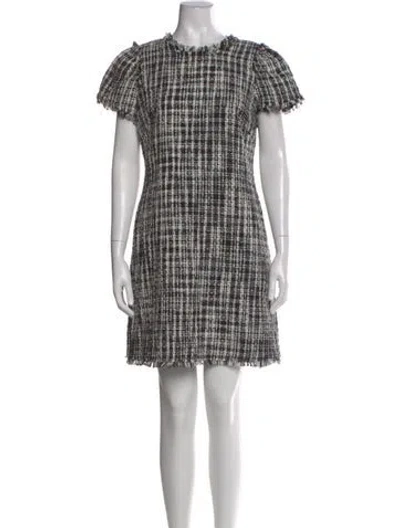 Pre-owned Kate Spade Plaid Print Mini Dress In Black