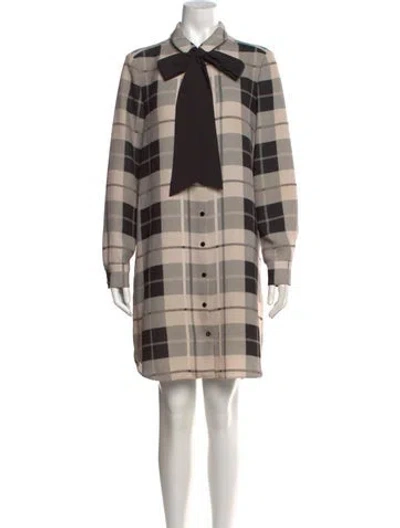 Pre-owned Kate Spade Plaid Print Mini Dress In Black