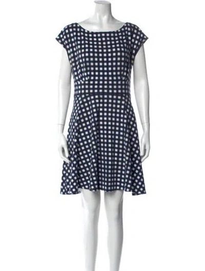 Pre-owned Kate Spade Plaid Print Mini Dress In Blue