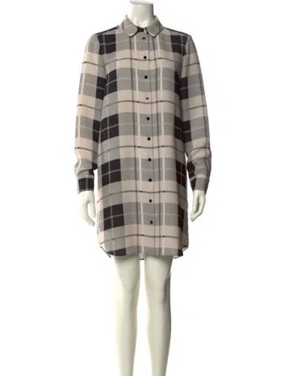Pre-owned Kate Spade Plaid Print Mini Dress In Neutral