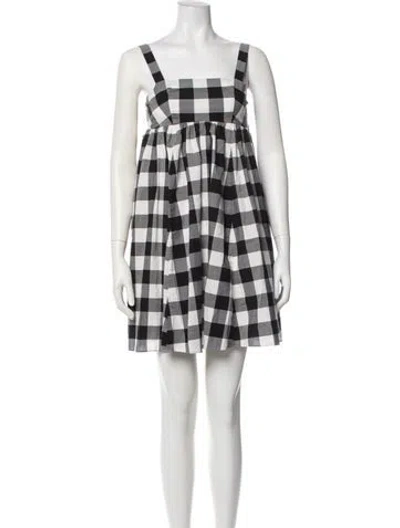 Pre-owned Kate Spade Plaid Print Mini Dress In Neutral