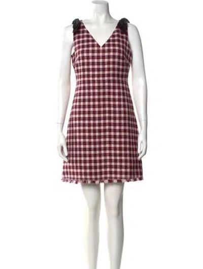 Pre-owned Kate Spade Plaid Print Mini Dress W/ Tags In Pink