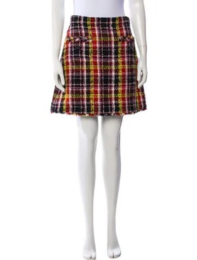 Pre-owned Kate Spade Plaid Print Mini Skirt In Multi