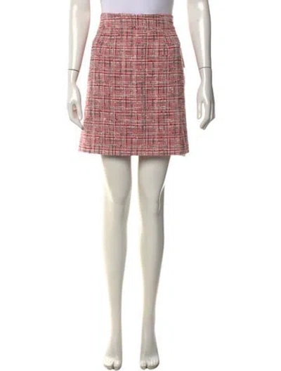 Pre-owned Kate Spade Plaid Print Mini Skirt In Pink