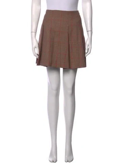 Pre-owned Kate Spade Plaid Print Mini Skirt In Pink