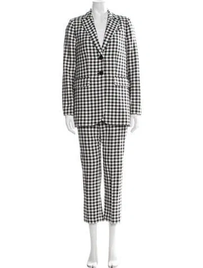 Pre-owned Kate Spade Plaid Print Pant Set In Multicolor