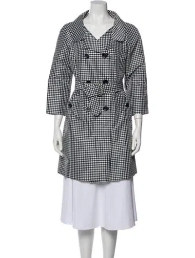 Pre-owned Kate Spade Plaid Print Peacoat In Multi