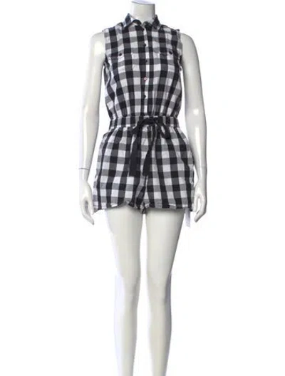 Pre-owned Kate Spade Plaid Print Romper In Multi