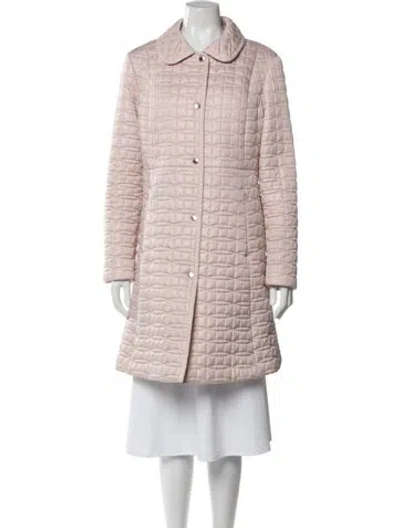 Pre-owned Kate Spade Plaid Print Trench Coat In Pink