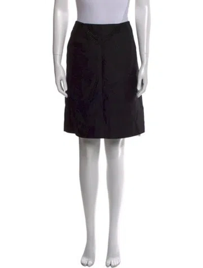 Pre-owned Kate Spade Pleated Accents Knee-length Skirt In Black