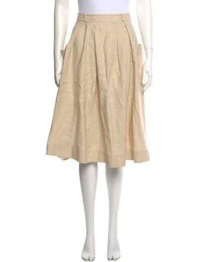 Pre-owned Kate Spade Pleated Accents Knee-length Skirt In Neutral
