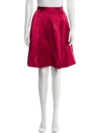 Pre-owned Kate Spade Pleated Accents Knee-length Skirt In Red
