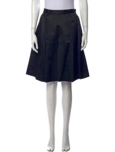 Pre-owned Kate Spade Pleated Accents Midi Length Skirt In Black