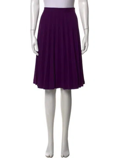 Pre-owned Kate Spade Pleated Accents Midi Length Skirt In Purple