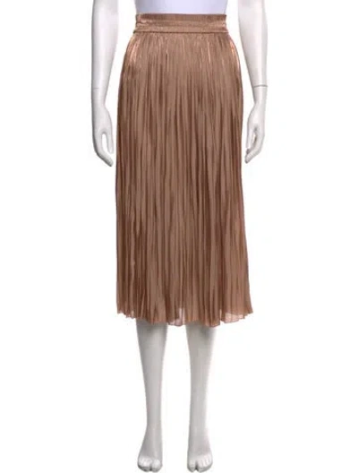 Pre-owned Kate Spade Pleated Accents Midi Length Skirt W/ Tags In Neutral