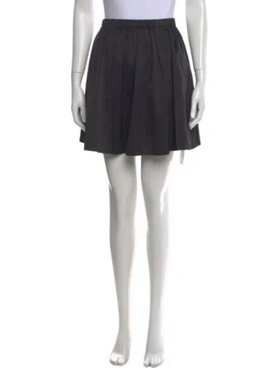 Pre-owned Kate Spade Pleated Accents Mini Skirt In Black