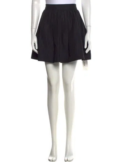 Pre-owned Kate Spade Pleated Accents Mini Skirt In Black