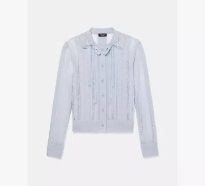Kate Spade Pointelle Cardigan In Quarry Grey
