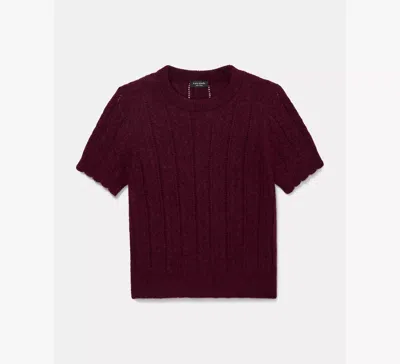 Kate Spade Pointelle Short Sleeve Sweater In Purple