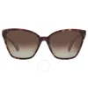 Kate Spade Polarized Brown Gradient Cat Eye Ladies Sunglasses Amiyah/g/s 0086/la 56 In Brown / Dark