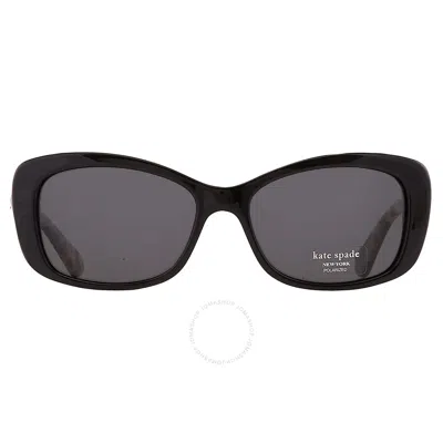 Kate Spade Polarized Grey Cat Eye Men's Sunglasses Claretta/p/s 0wr7/m9 53 In Black