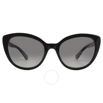 Kate Spade Polarized Grey Shaded Cat Eye Ladies Sunglasses Amberlee/s 0807/wj 55 In Amber / Black / Grey