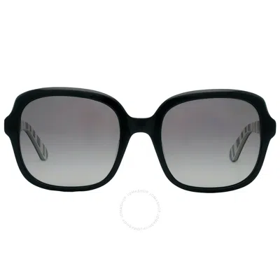 Kate Spade Polarized Grey Square Ladies Sunglasses Babbette/g/s 0807/wj 55 In Black