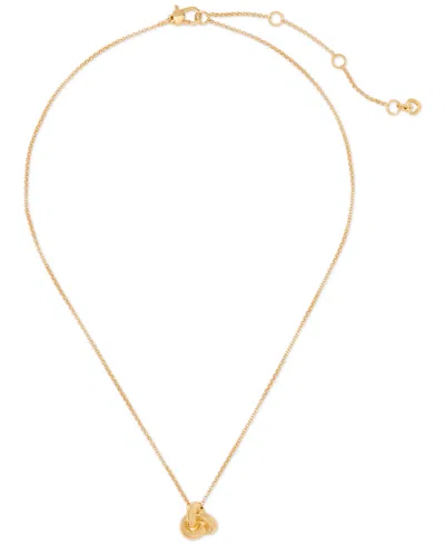 KATE SPADE POLISHED LOVE KNOT PENDANT NECKLACE, 16" + 3" EXTENDER
