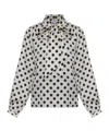 Kate Spade Polka-dot Blouse In Gray