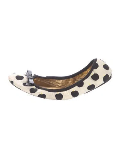 Pre-owned Kate Spade Polka Dot Print Ballet Flats In Blue