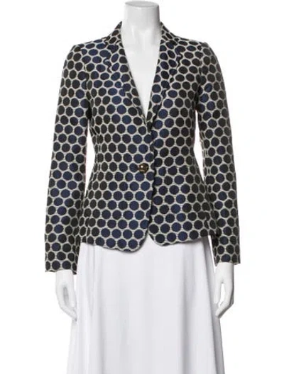 Pre-owned Kate Spade Polka Dot Print Blazer In White