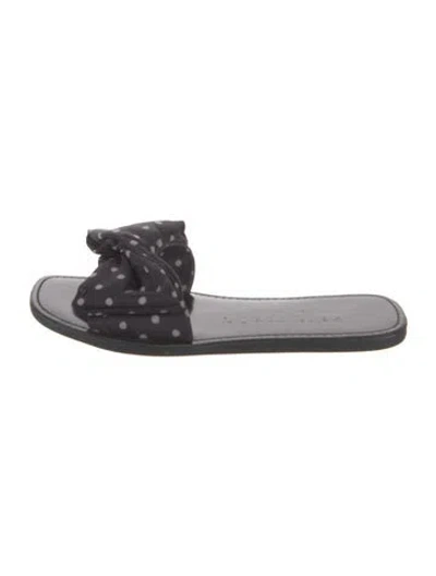 Pre-owned Kate Spade Polka Dot Print Bow Accents Slides In Black