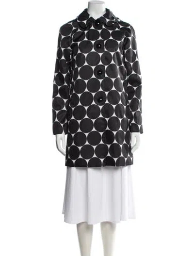 Pre-owned Kate Spade Polka Dot Print Coat In Black