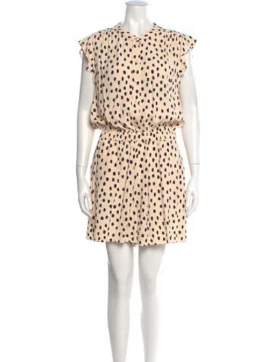 Pre-owned Kate Spade Polka Dot Print Crew Neck Romper In Neutral