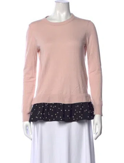 Pre-owned Kate Spade Polka Dot Print Crew Neck Sweater In Pink