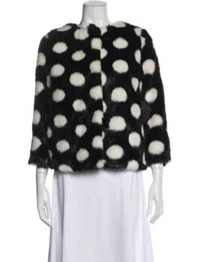 Pre-owned Kate Spade Polka Dot Print Jacket In Black