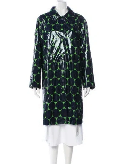Pre-owned Kate Spade Polka Dot Print Jacket In Blue