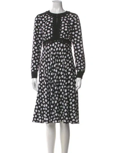 Pre-owned Kate Spade Polka Dot Print Knee-length Dress In Black