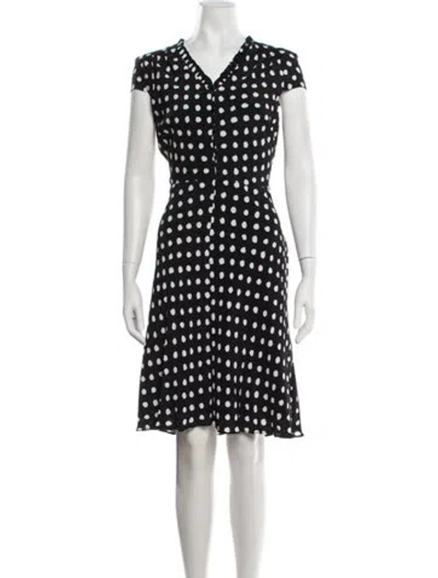 Pre-owned Kate Spade Polka Dot Print Knee-length Dress In Black