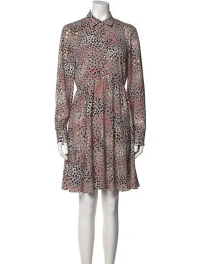 Pre-owned Kate Spade Polka Dot Print Knee-length Dress In Pink