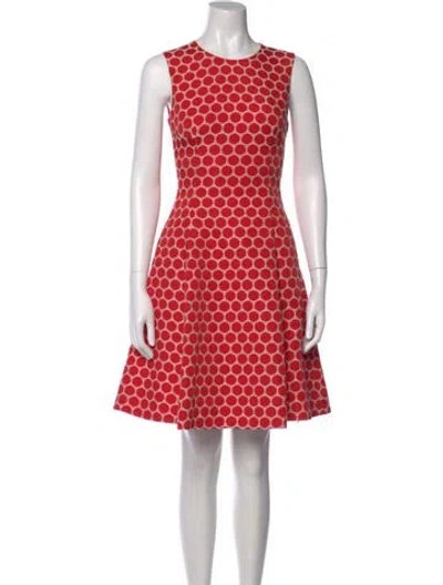Pre-owned Kate Spade Polka Dot Print Knee-length Dress In Red