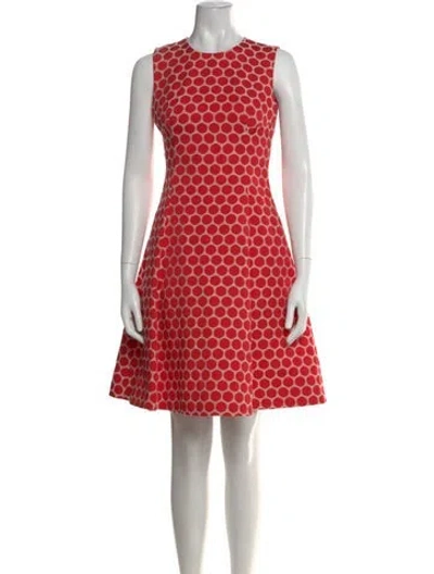 Pre-owned Kate Spade Polka Dot Print Knee-length Dress In Red