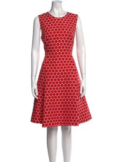 Pre-owned Kate Spade Polka Dot Print Knee-length Dress In Red