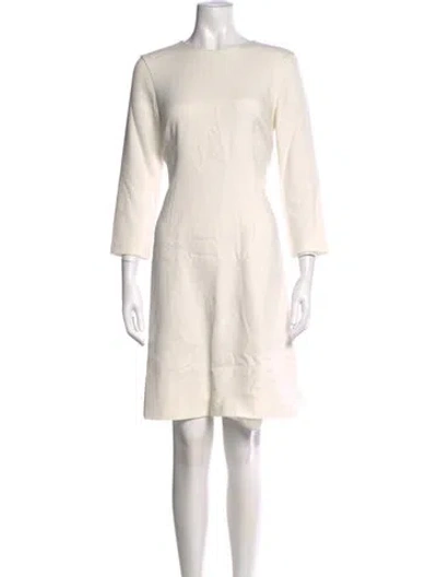 Pre-owned Kate Spade Polka Dot Print Knee-length Dress In White