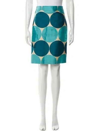 Pre-owned Kate Spade Polka Dot Print Knee-length Skirt In Blue