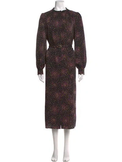 Pre-owned Kate Spade Polka Dot Print Long Dress In Black