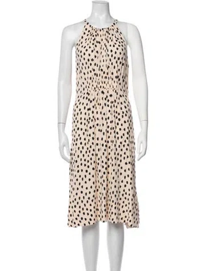 Pre-owned Kate Spade Polka Dot Print Midi Length Dress In Black/pink